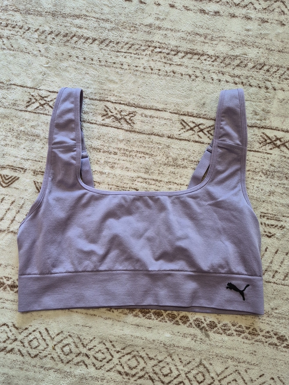 PUMA Lilac Scoop Neck Seamless Sports Bra